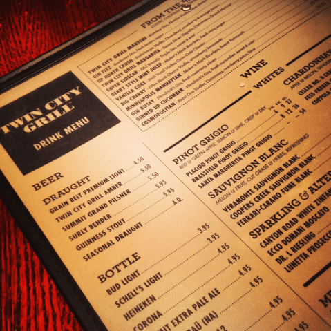 Twin City Grill, Menu, MOA